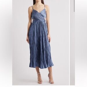 Lulus Elegant Blue Satin Dress